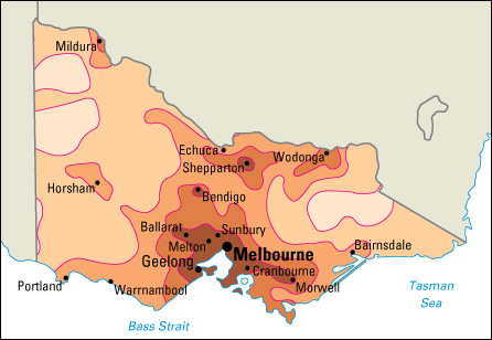 Population density in Victoria