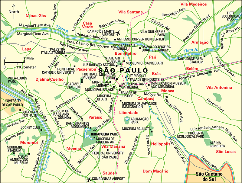 Map of São Paulo, Brazil