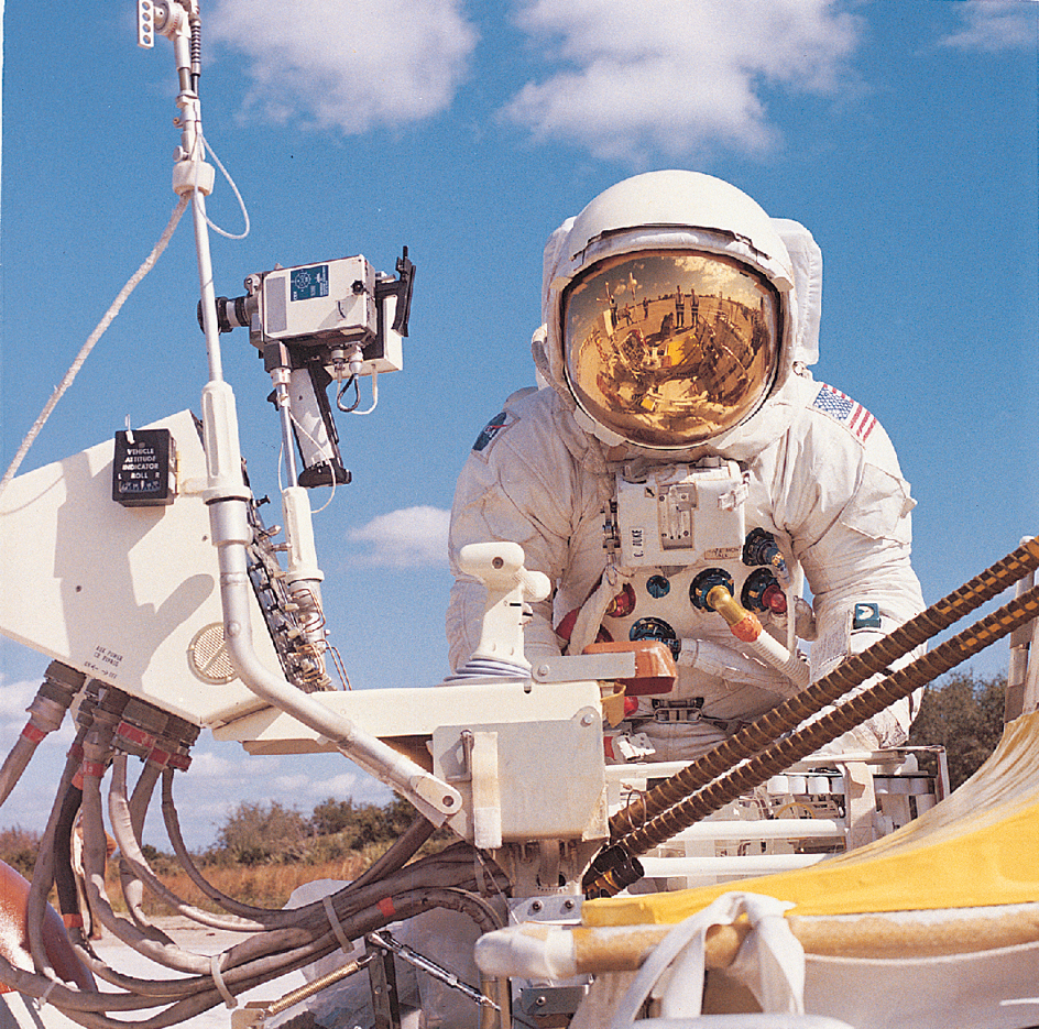 Gold film in an astronaut's visor