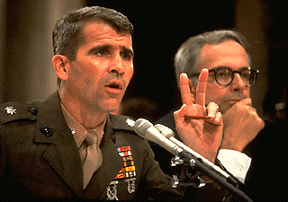 Oliver North testifies before Congress