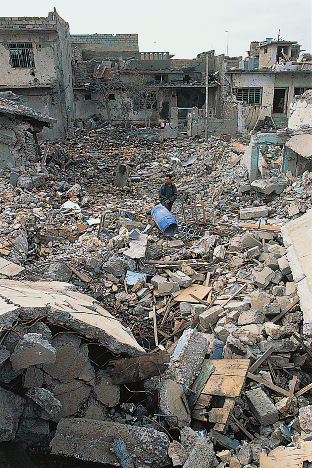 Bombing damage in Baghdad in 1991