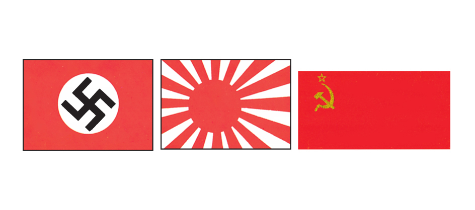 Flags under three dictatorships