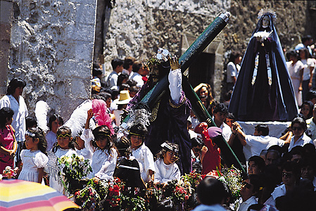 Religious procession in Mexico