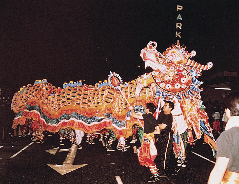 Colorful dragon costumes for Chinese New Year