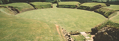 Roman amphitheater at Caerleon in Wales