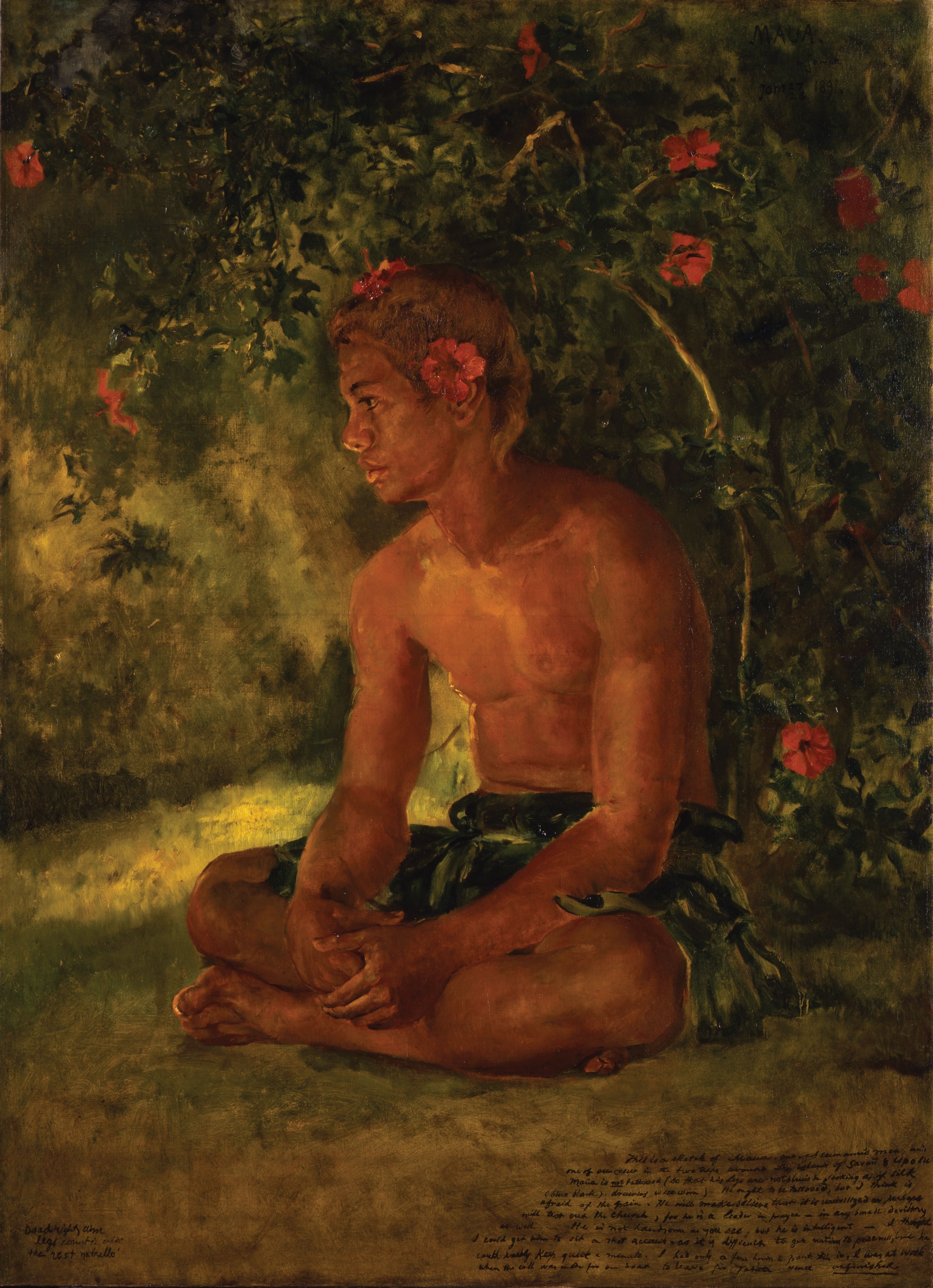 Portrait of a Tahitian man by John La Farge