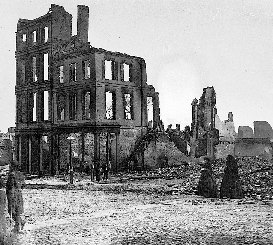 Burned buildings in Richmond, Virginia