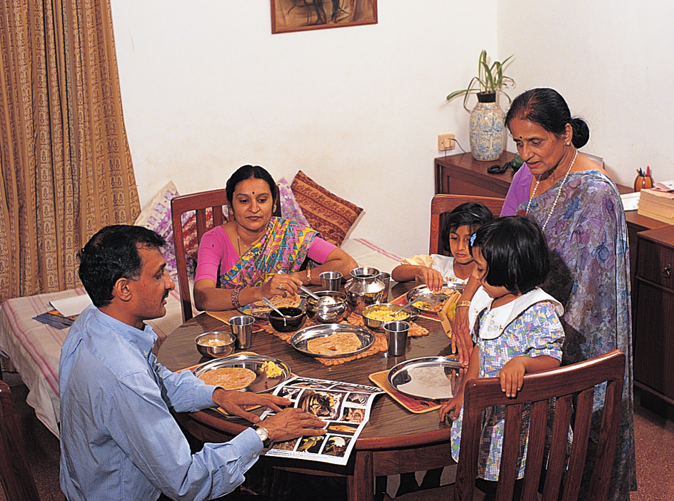 Family dinner in India