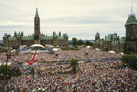 People gather in Ottawa, Ontario, to celebrate Canada Day