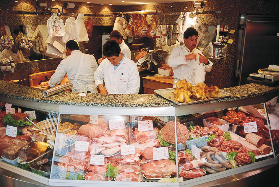 Meat in a butcher shop