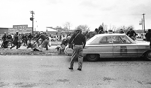 Civil rights demonstration broken up by police