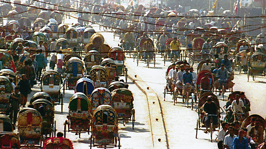 Pedicabs in Dhaka