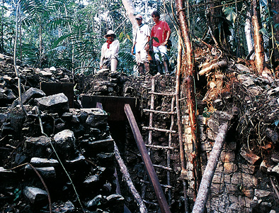 Mayan palace excavation site