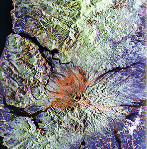 Radar image of Mt. Pinatubo