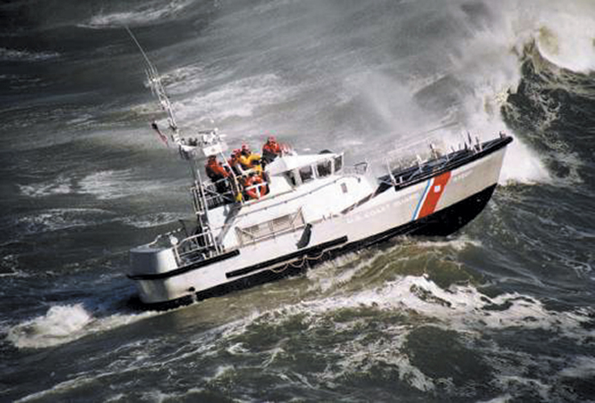 Lifeboat in rough seas