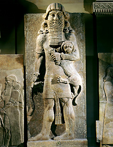 Assyrian art (stone relief from 700's B.C.)