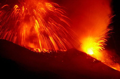 Mount Etna erupts