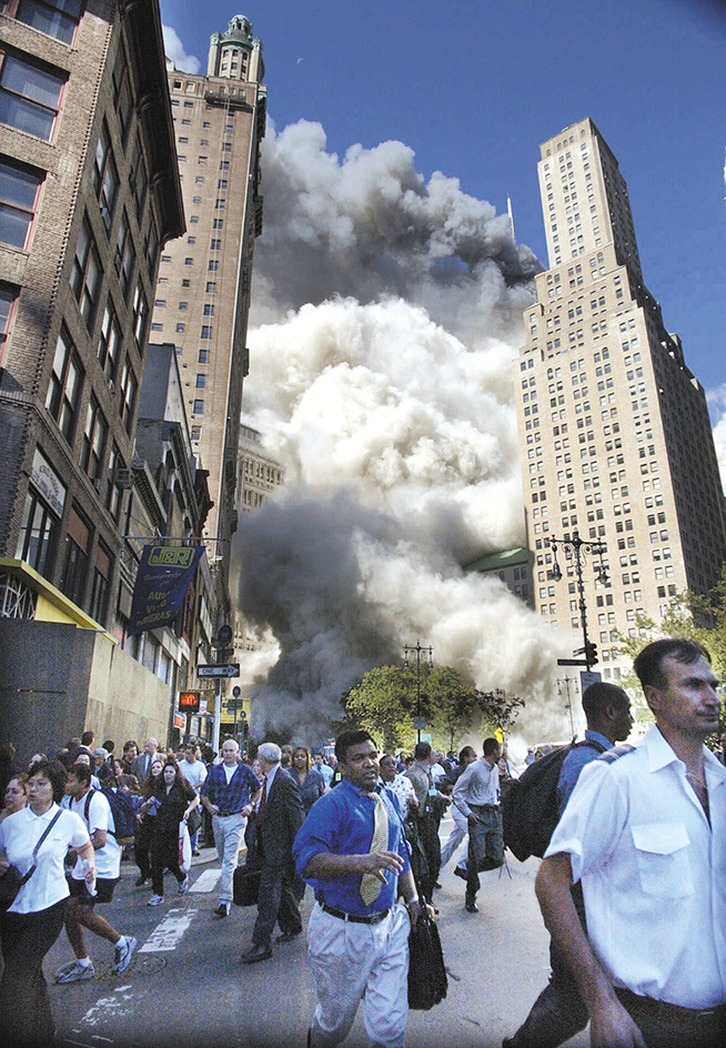 People flee collapsing World Trade Center towers