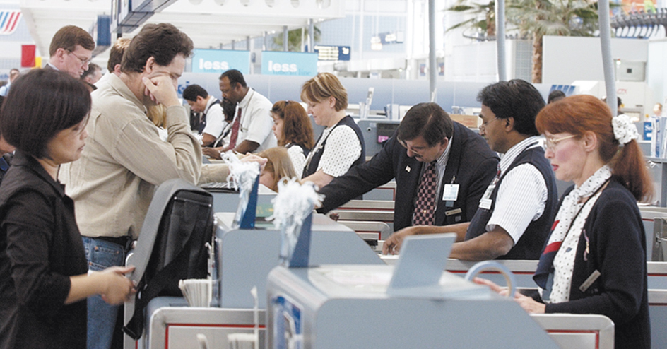 Airline ticket counter