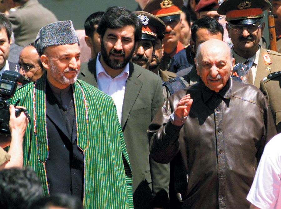 Muhammad Zahir Shah with Hamid Karzai