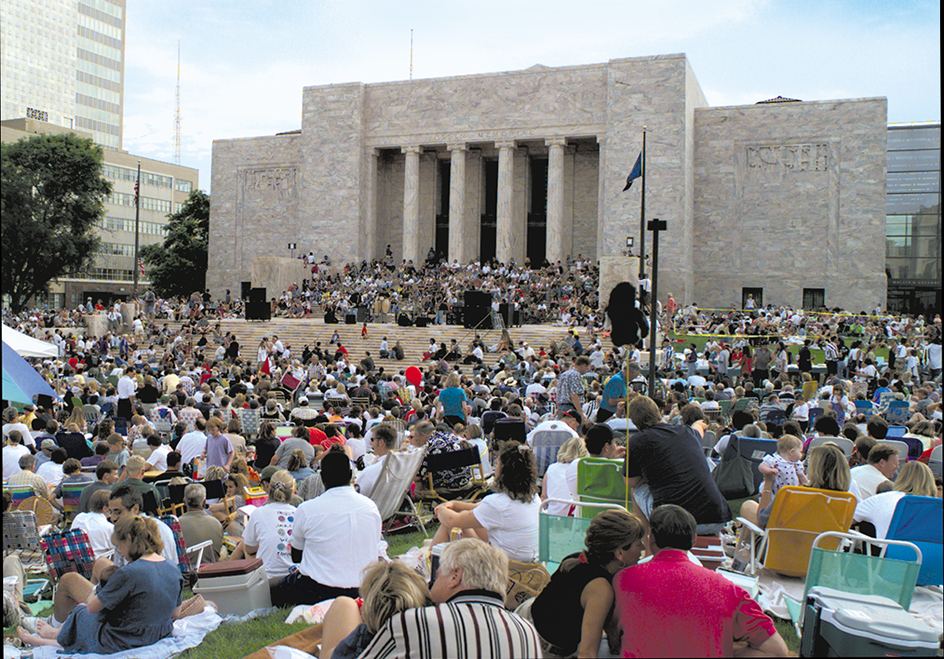 Outdoor concert in Omaha, Nebraska