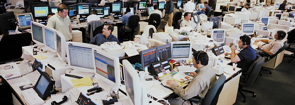 Computers on a trading room floor