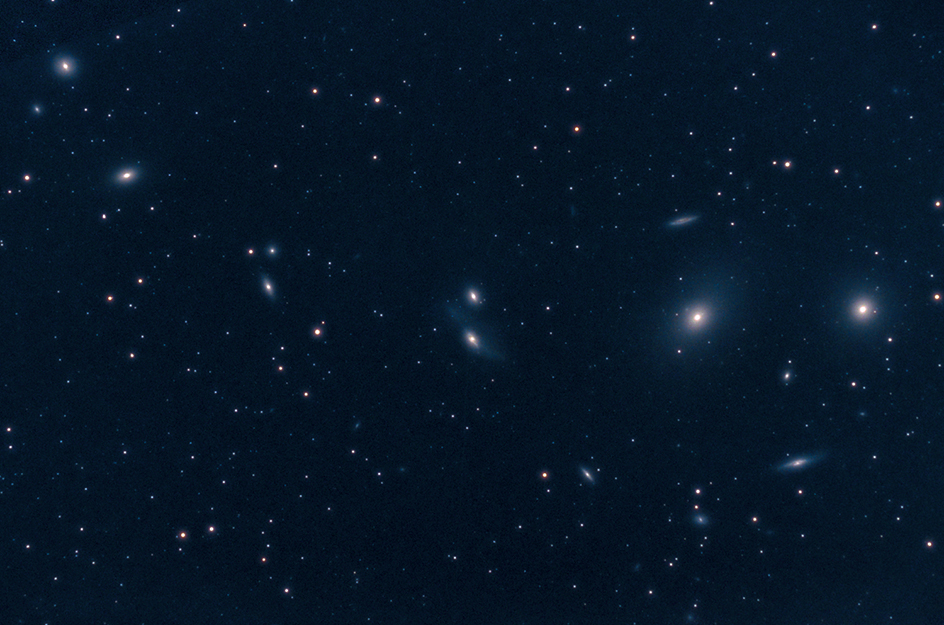 Sizes of astronomical objects: Markarian's Chain of galaxies