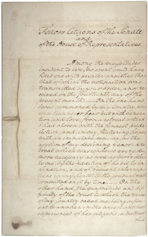 Washington's first inaugural speech