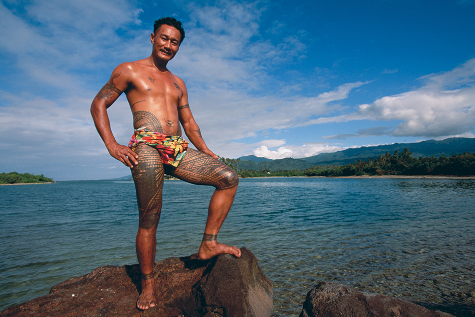 Samoan man with tattoos