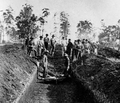 Burying prisoners of war at Andersonville