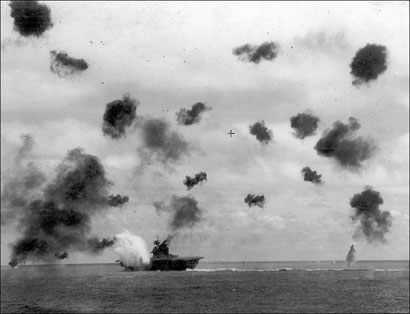 USS Yorktown in the Battle of Midway