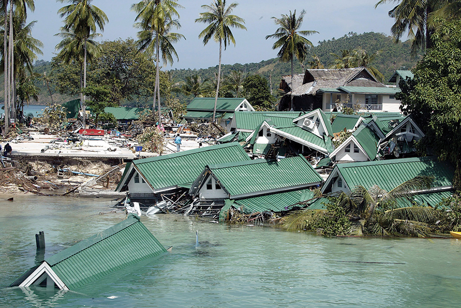 Damage from tsunami