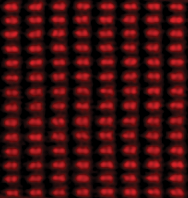 Rows of atoms