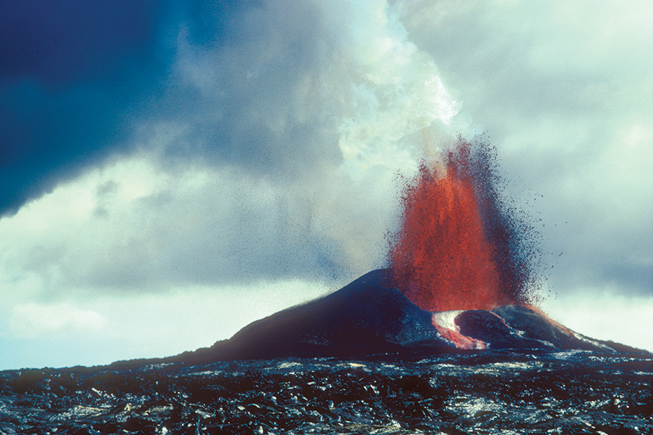 Eruption of a volcano