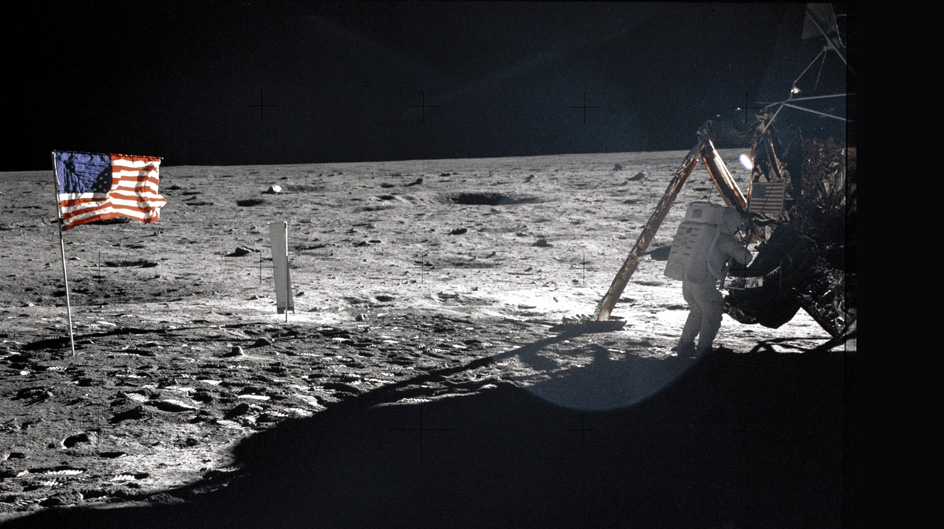 Neil Armstrong on the moon