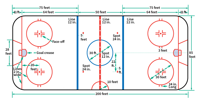 Standard hockey rink