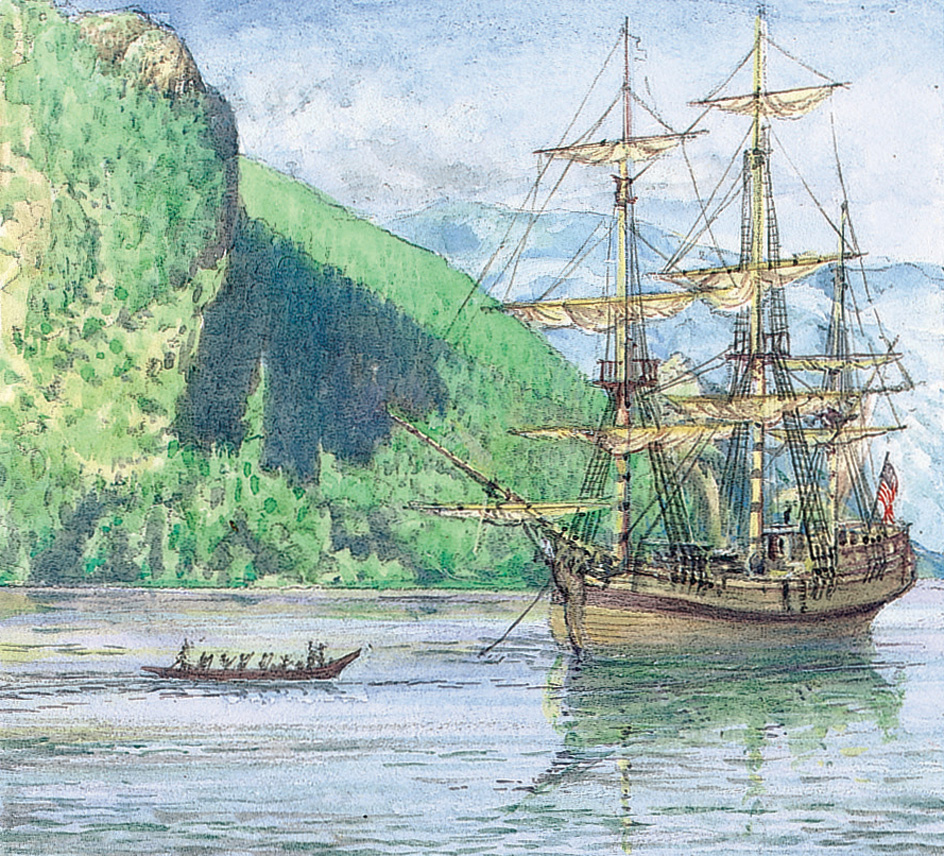 Captain Robert Gray's ship off the coast of Oregon