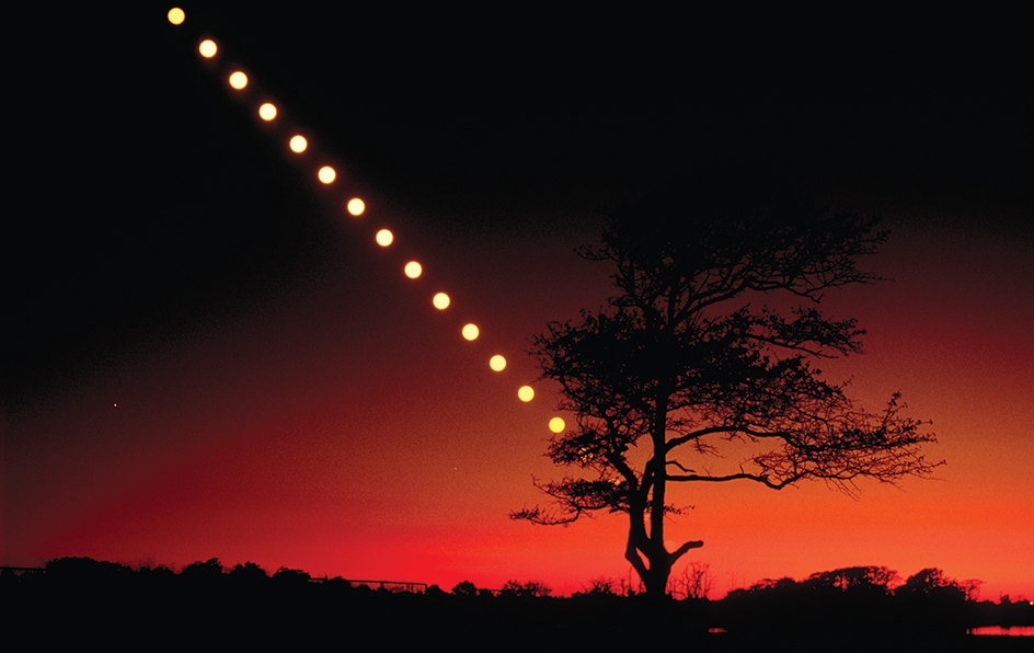 Time-lapse image of a sunset