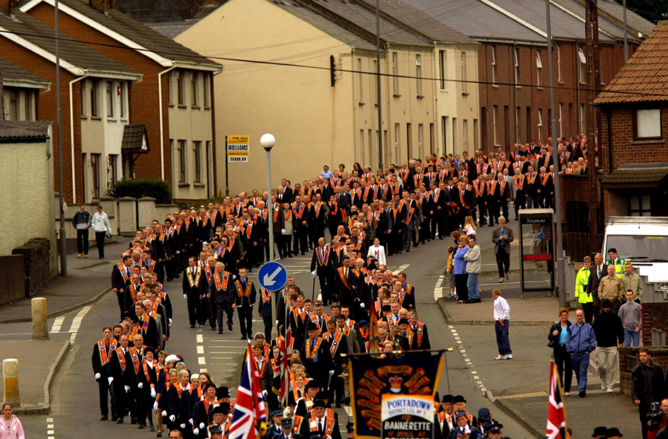 Orange Order marching in Portadown