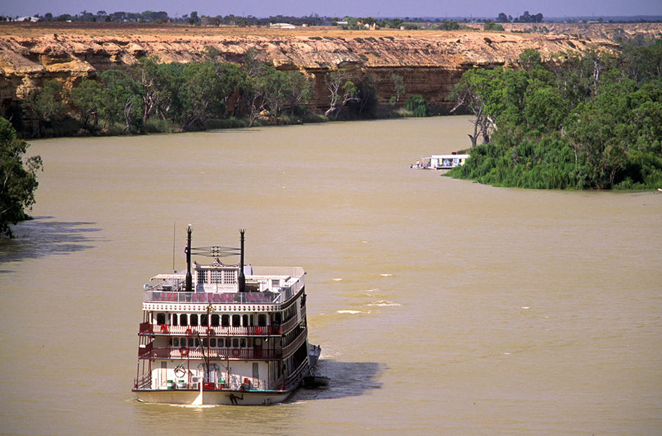 Paddle steamer on the Murray River in South Australia