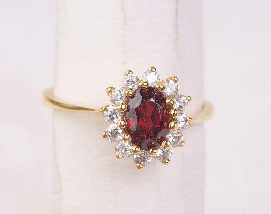 Ruby ring with diamonds