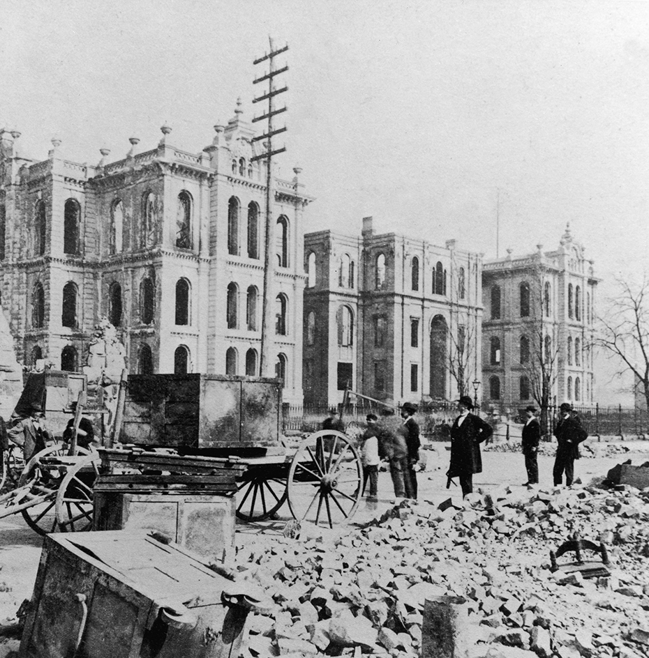 Damage from the Chicago Fire