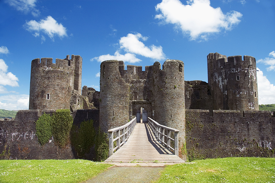 Caerphilly Castle in Wales