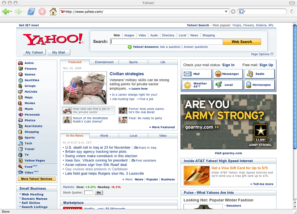 Yahoo! home page