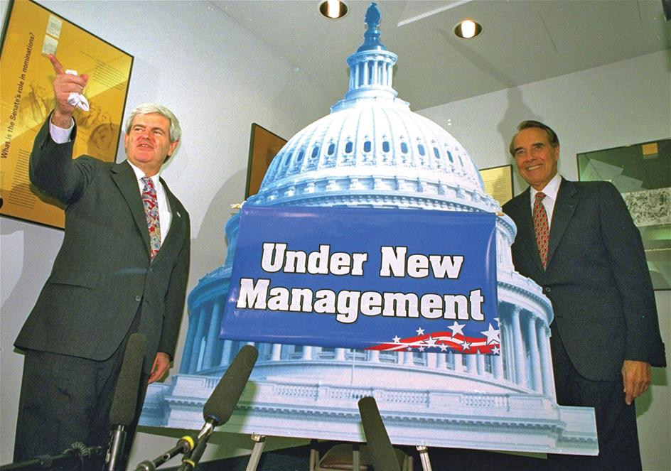 Newt Gingrich and Bob Dole