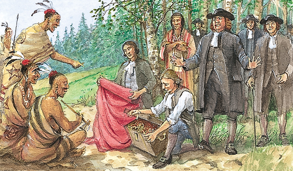 William Penn makes treaty with Native Americans in 1682