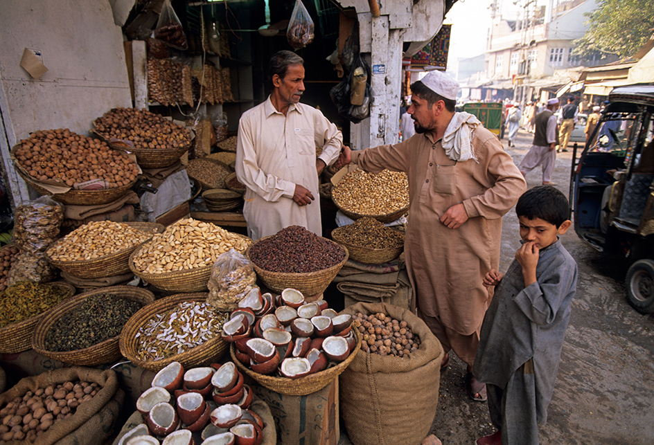 Selling spices in Peshawar, Pakistan