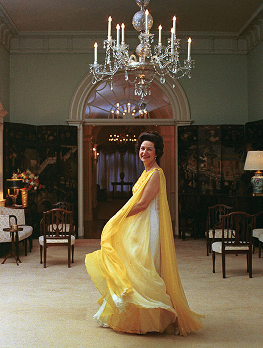 Lady Bird Johnson in the White House in 1968