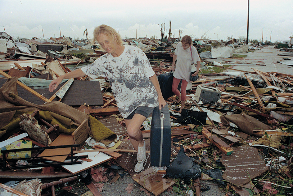 Debris from Hurricane Andrew