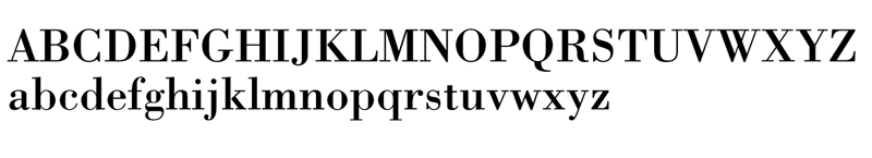 Bodoni type face